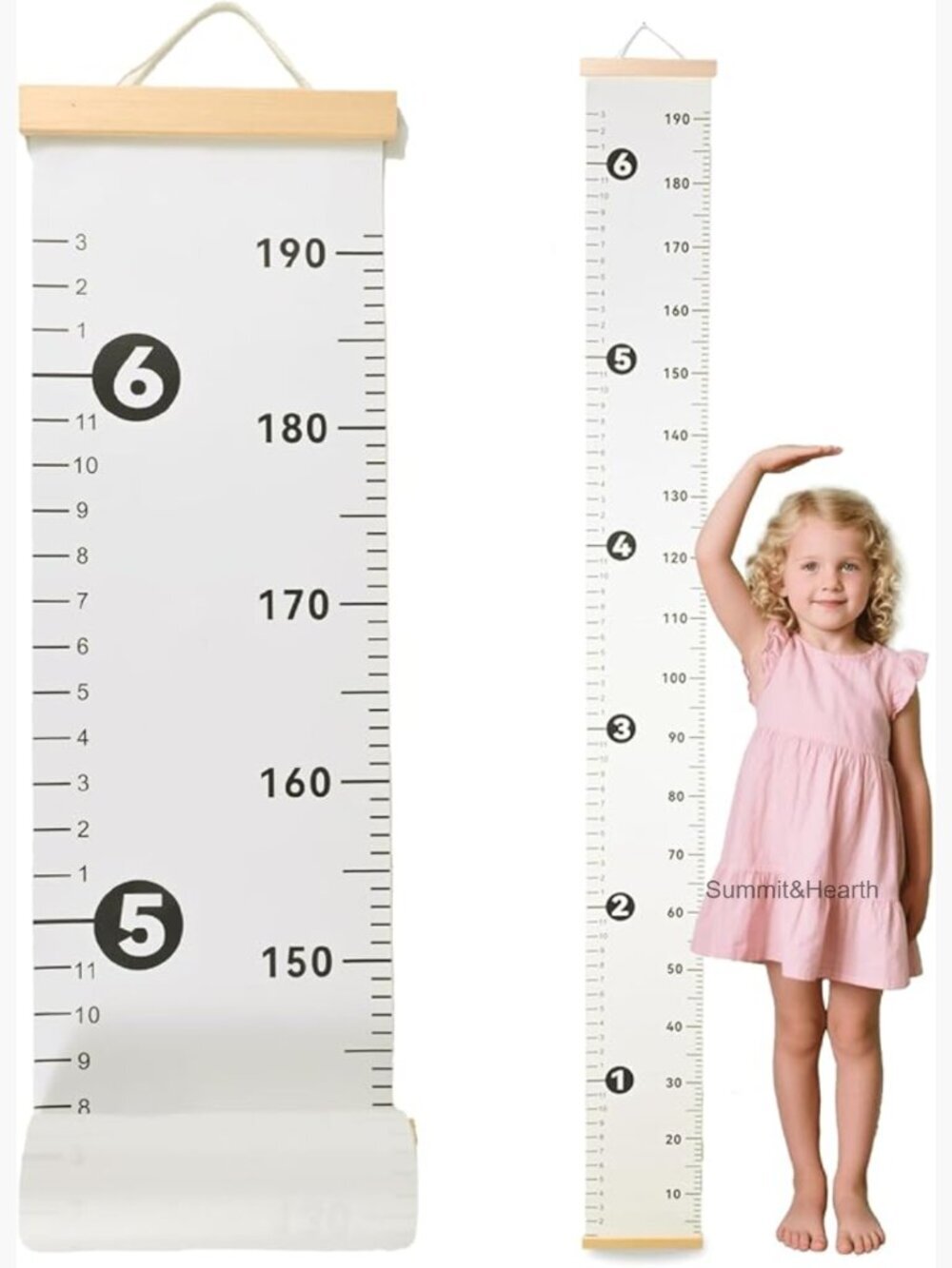 Full Length 78.34 Inch Growth Chart Canvas Height Measurement Ruler
